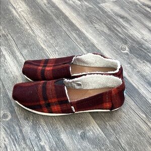 Plaid Slip-On Shoes